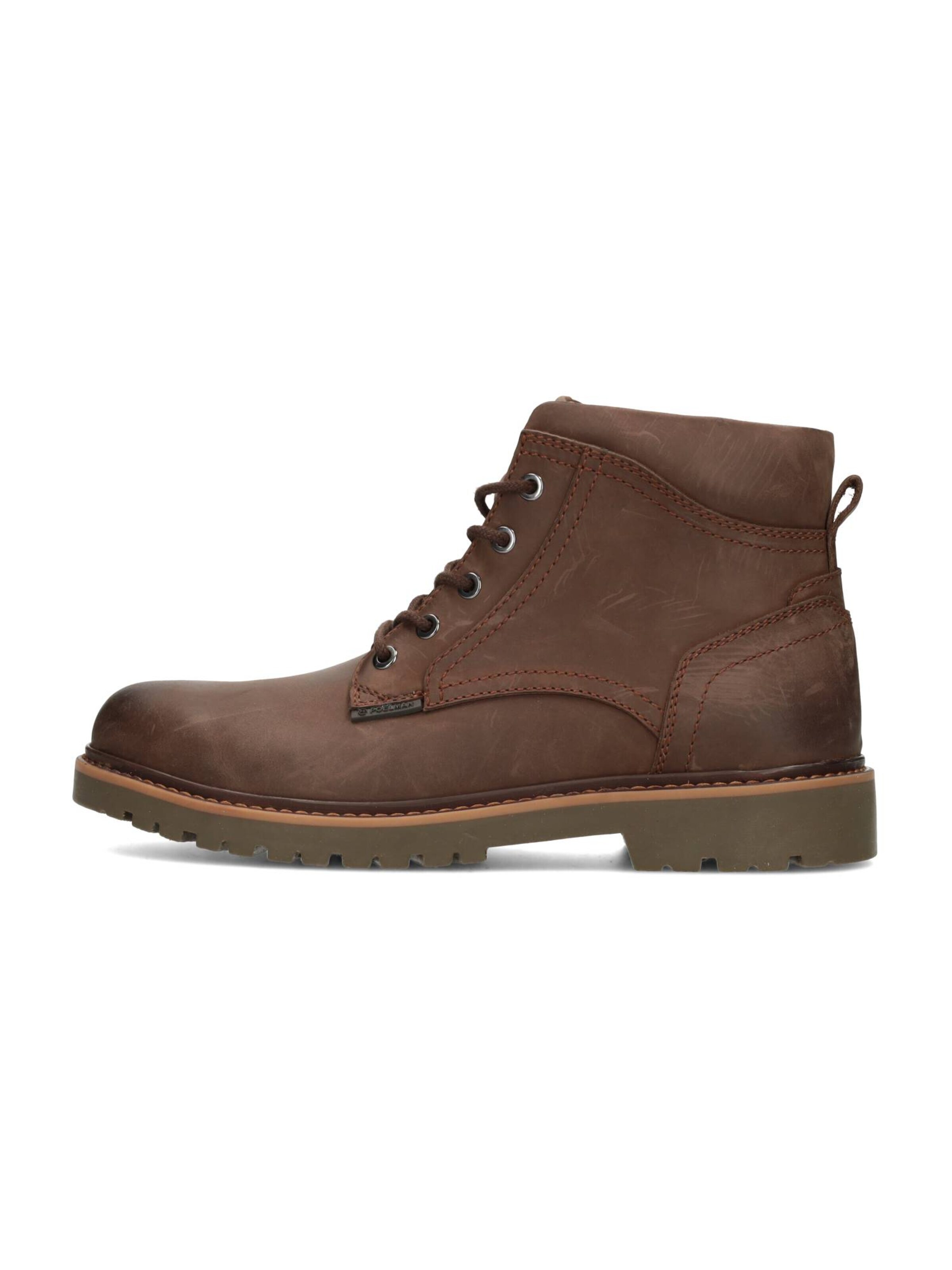 Poelman Veterboots 'Toni' in Bruin: voorkant