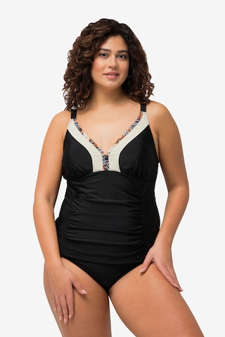 Ulla Popken Bustier Tankini in Schwarz: predná strana