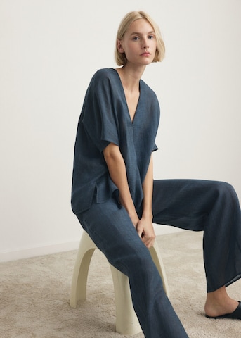 MANGO Wide leg Pants 'Ulysses' in Blue