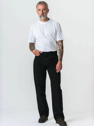 TEESHOPPEN Szabványos Farmer ' Relaxed Jeans ' - fekete: elől