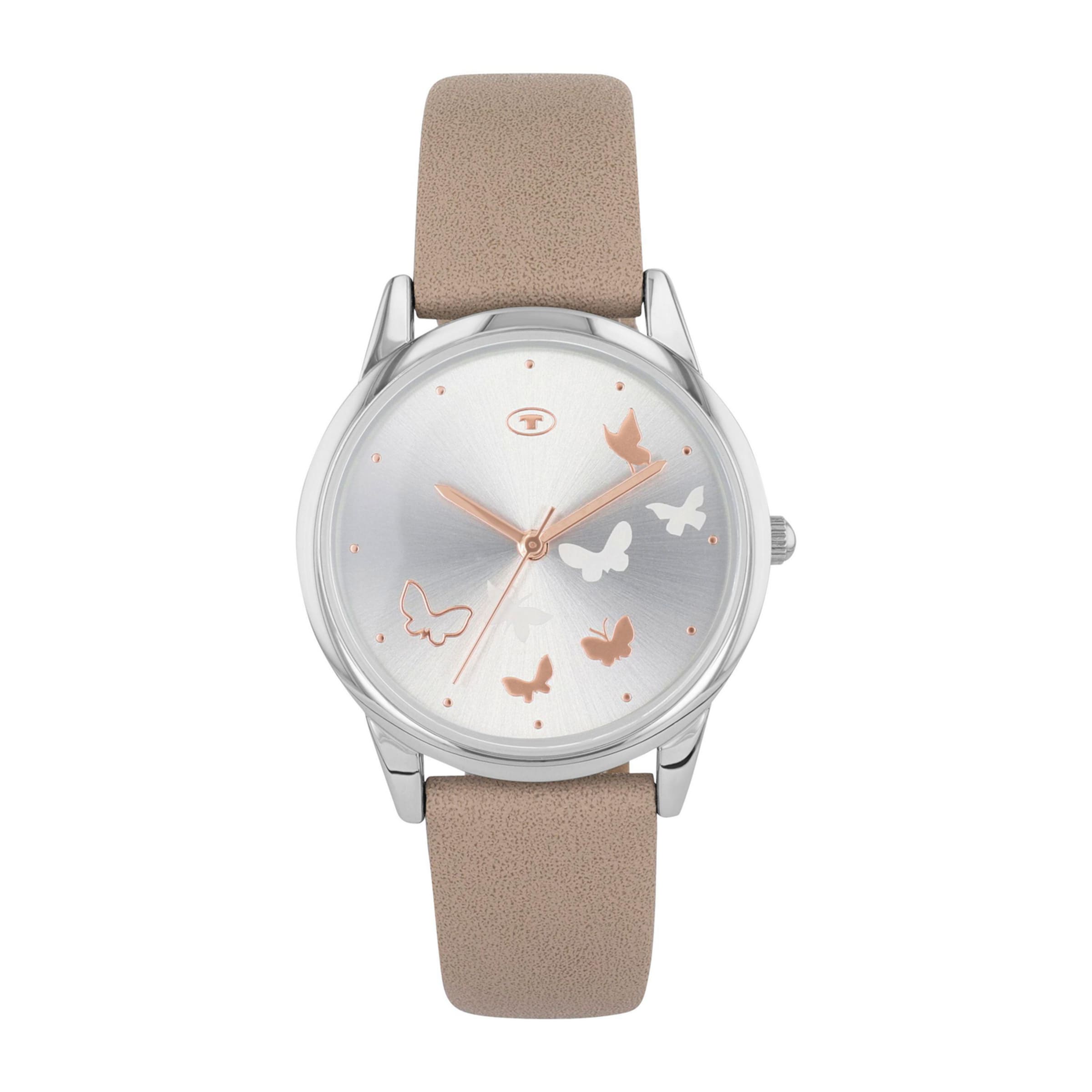 TOM TAILOR Analog Watch in Beige: front