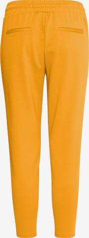 ICHI Slimfit Bukser med lægfolder 'KATE' i gul