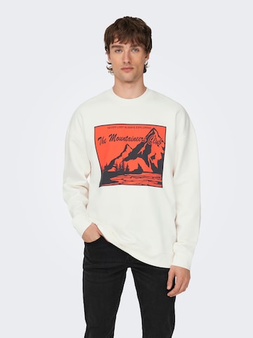 Only & Sons Sweatshirt 'Eli' in White: front