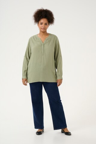 KAFFE CURVE Blouse 'KCMille' in Green