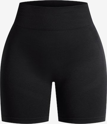 Smilodox Skinny Maria Solid Shorts Scrunch Seamless in Schwarz: Vorderseite