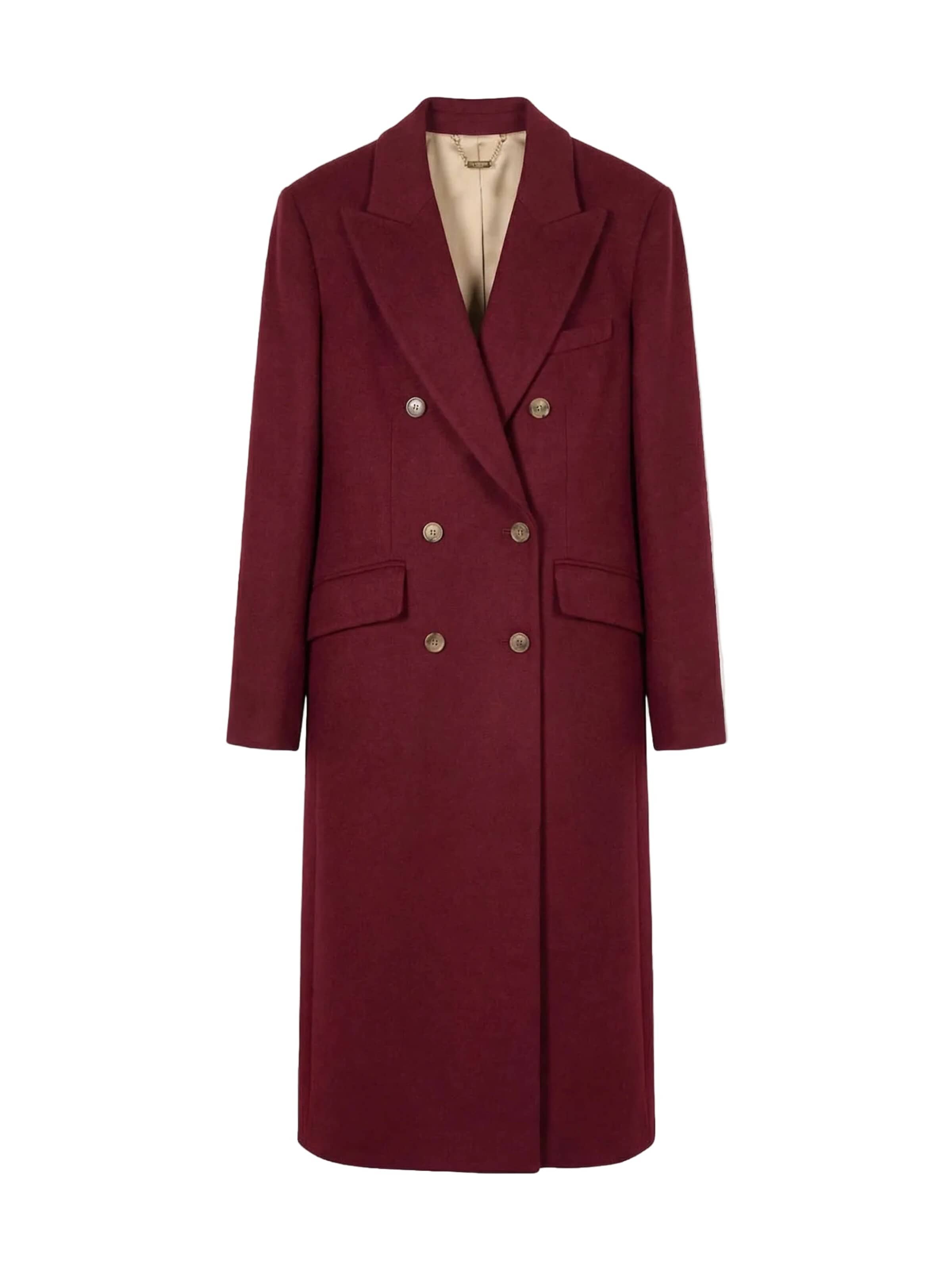 GOBI Cashmere Välikausitakki 'Double-Breasted Long Coat' koossa S värissä viininpunainen, Tuotenäkymä