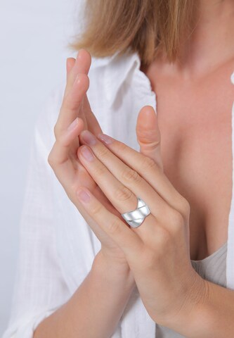 ELLI PREMIUM Ring Bandring in Silber: Vorderseite