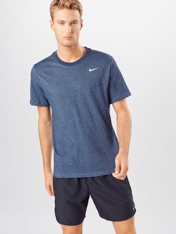 NIKE Rovný strih Funkčné tričko - Modrá: predná strana