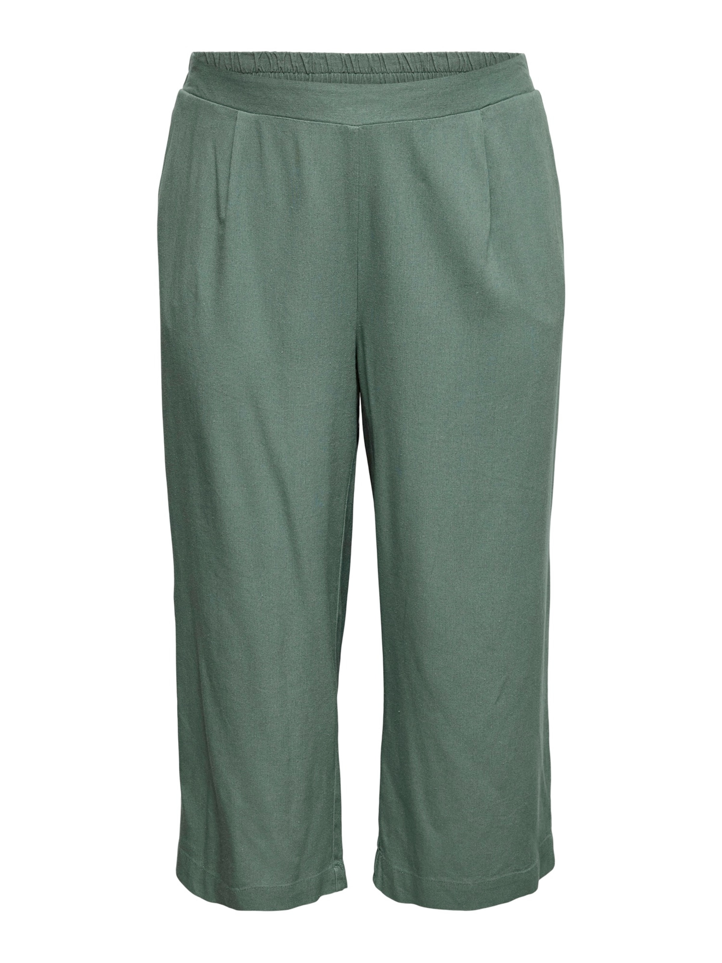Vero Moda Curve - Pierna ancha Pantalón plisado 'VMCMYMILO' en verde: frente