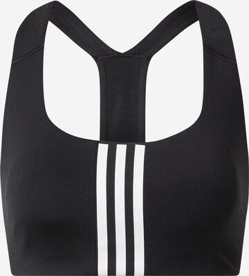 ADIDAS SPORTSWEAR Bustier Sport bh 'Powerimpact' in Zwart: voorkant