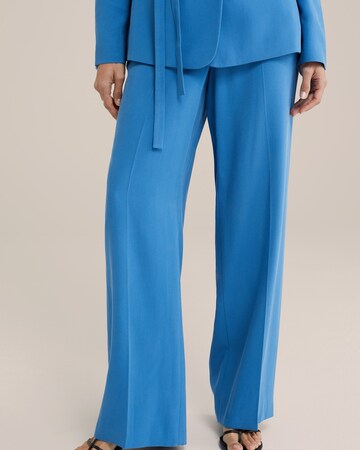Wide Leg Pantalon à plis WE Fashion en bleu : devant