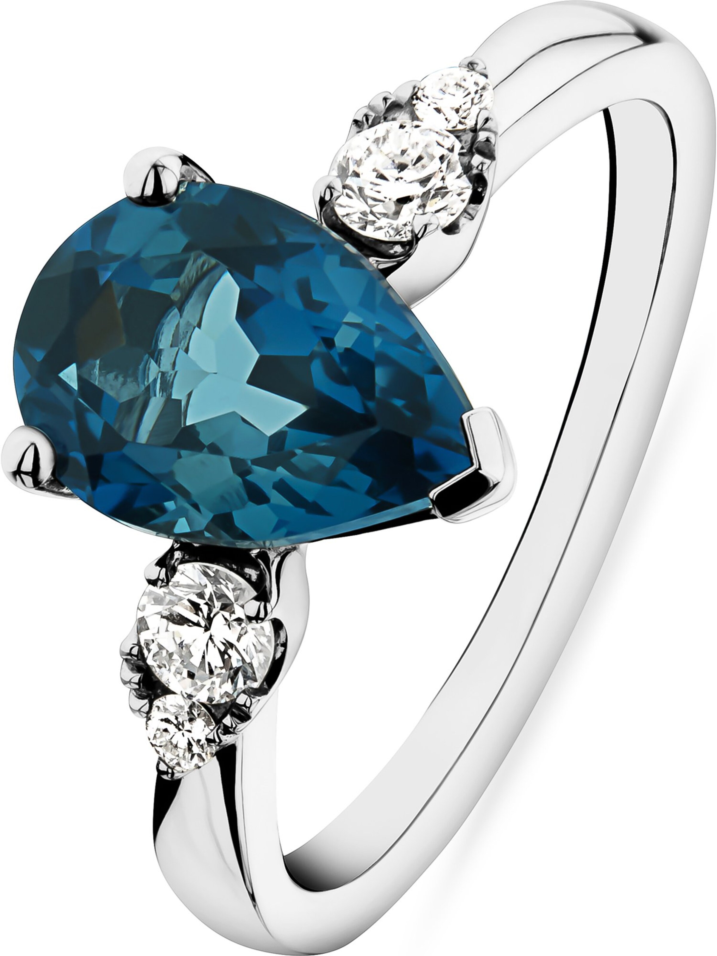 CHRIST Ring in blau / silber, Produktansicht