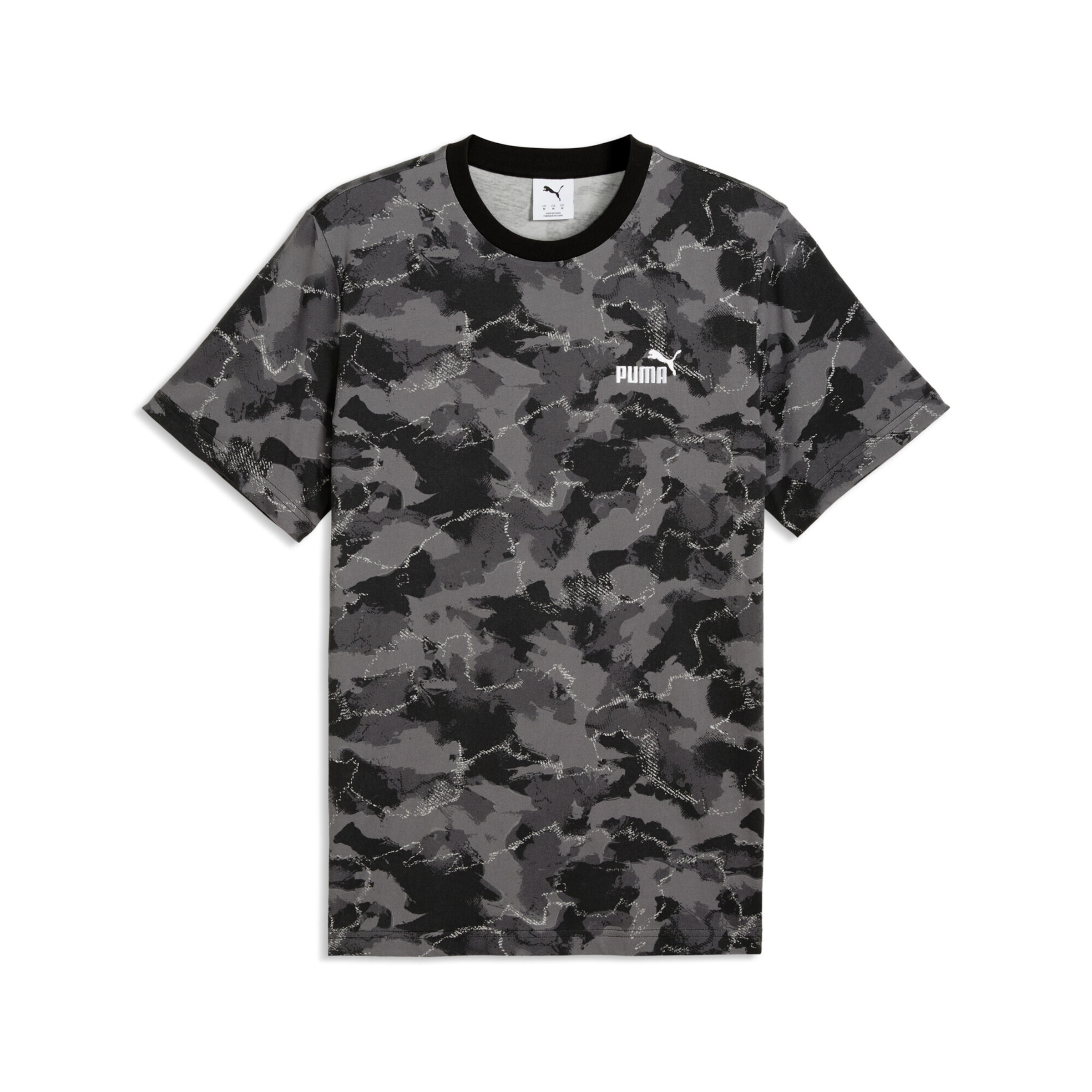 PUMA Shirt 'Camo' in de kleur Grijs / Zwart, Productweergave