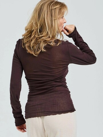 Seamless Basic Shirt 'Granddad' in Braun