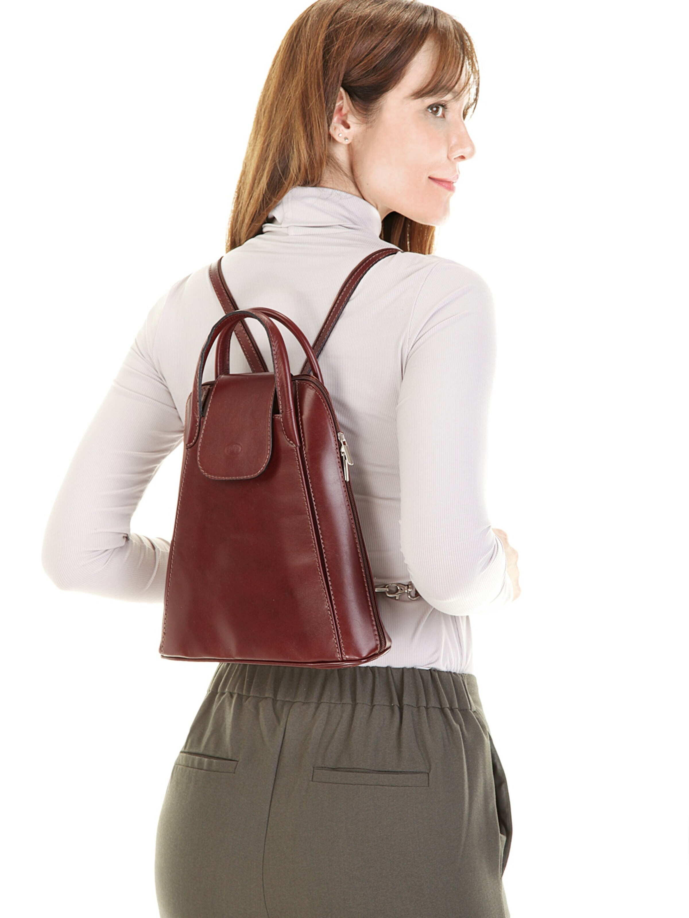 Sac à dos 'FATA BUONA' piké en marron : devant