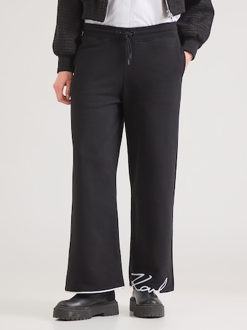 Karl Lagerfeld Loosefit Παντελόνι σε μαύρο: μπροστά
