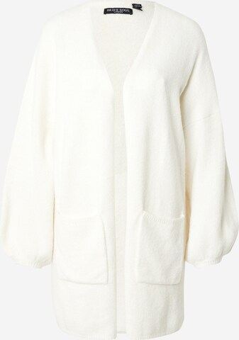 BRAVE SOUL Knit Cardigan in Beige: front