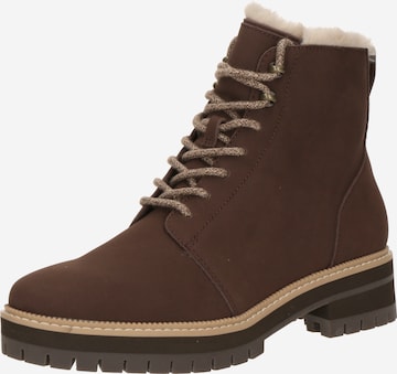 TOMS Lace-Up Ankle Boots 'WYLDER' in Brown: front