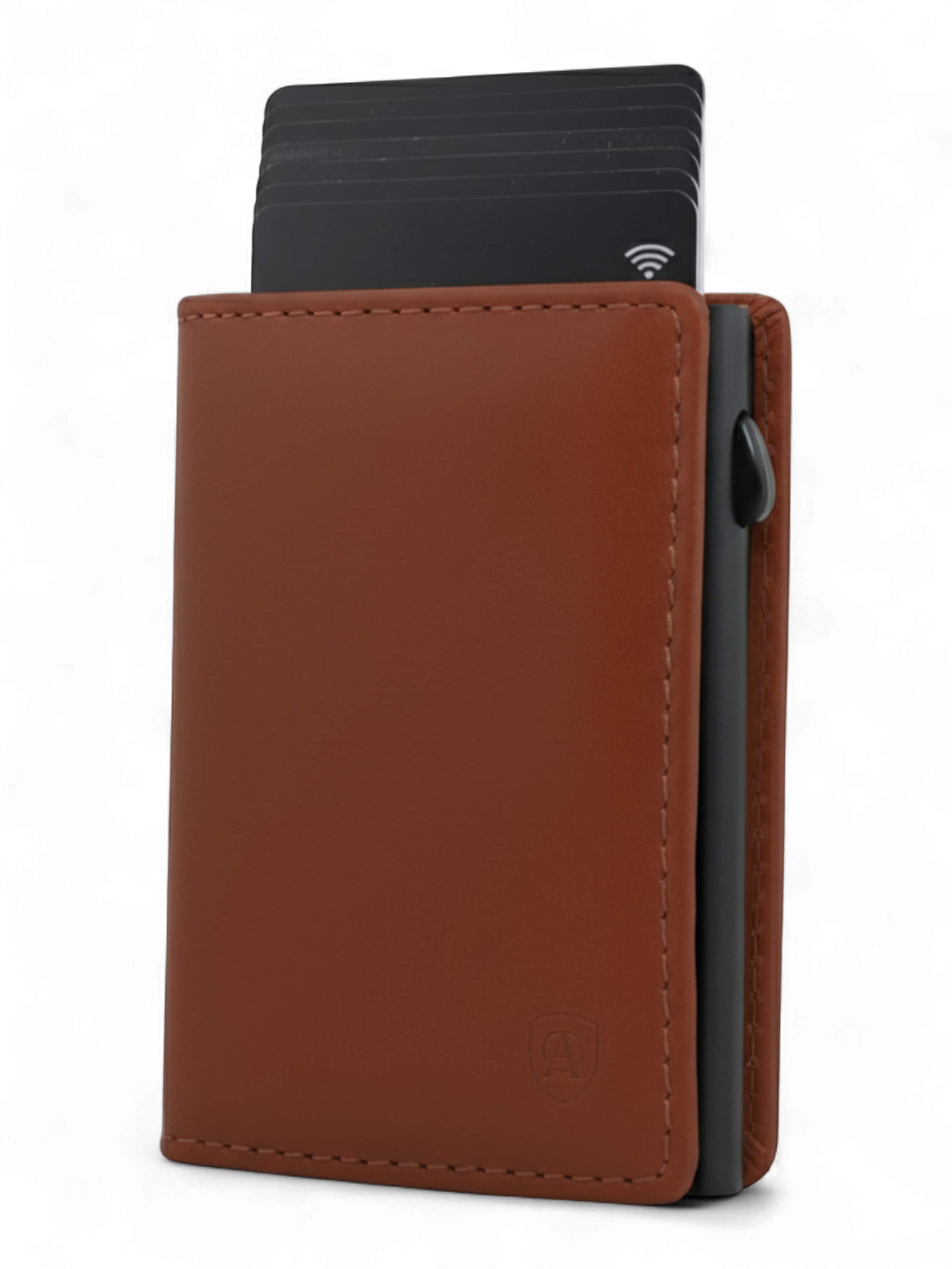 Akaroa Portemonnaie 'Slim Wallet Pelle II'‌‌‌ in Braun: Vorderseite