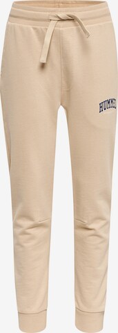 Hummel Tapered Broek in Beige: voorkant