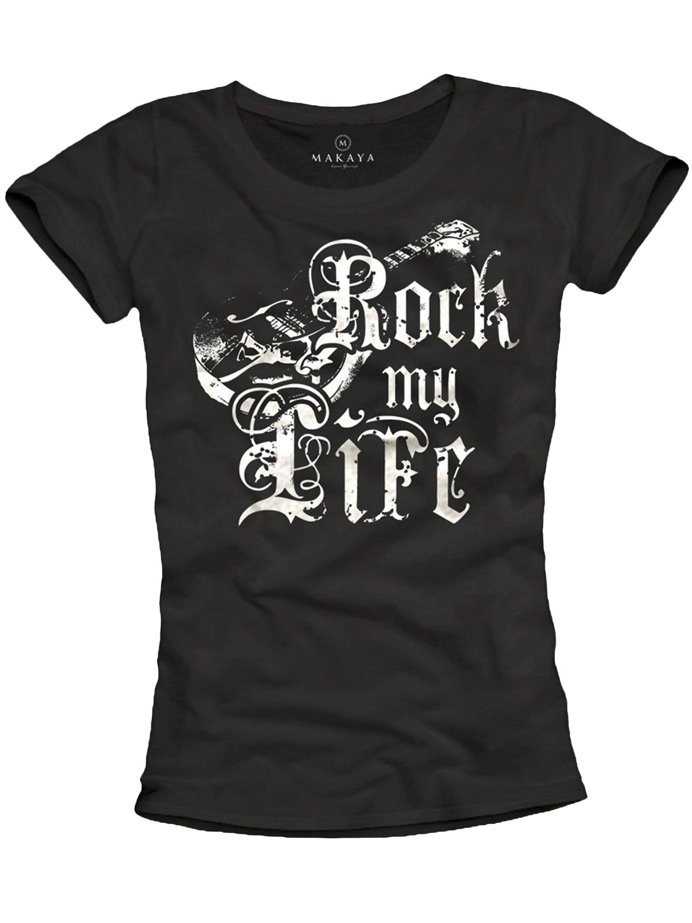 MAKAYA Shirt 'Rock my Life' in S in Black, Item view