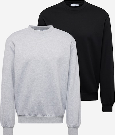 ABOUT YOU Sweatshirts  'Davin' in graumeliert / schwarz, Produktansicht