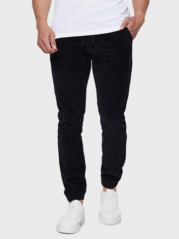 Threadbare Tapered Pants 'Roy Cord 8W' in Black: front