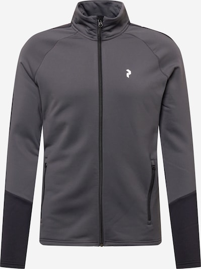 PEAK PERFORMANCE Sportjacke in grau / dunkelgrau / weiß, Produktansicht