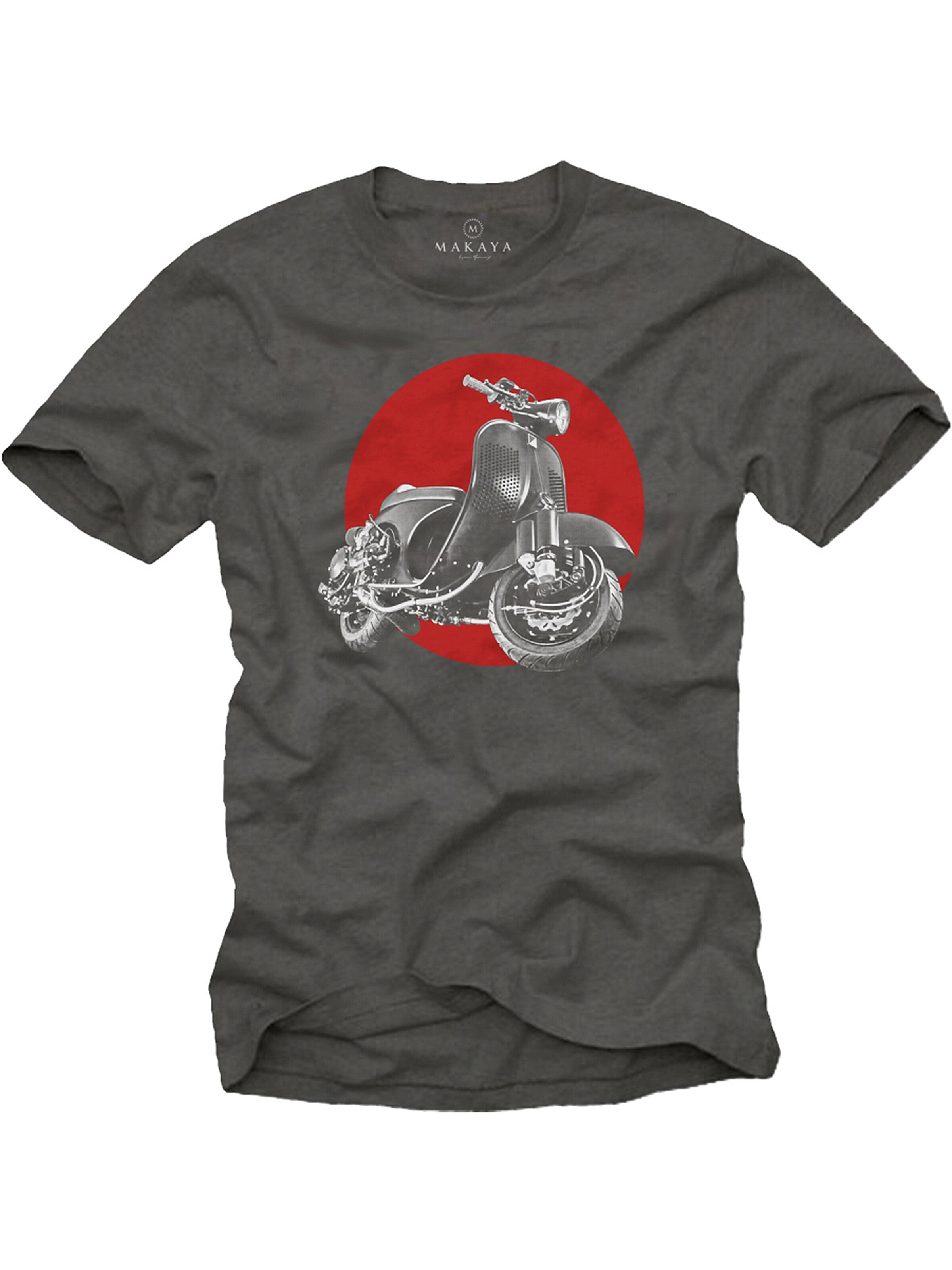 MAKAYA Shirt 'Race Scooter' in Grey: front