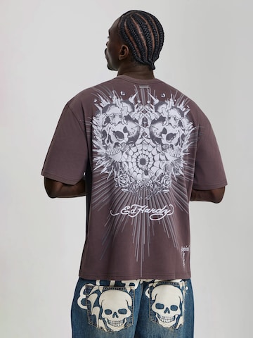 Ed Hardy - Camiseta en marrón: atrás