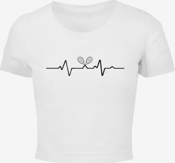 Merchcode Shirt 'Tennis Beats' in Wit: voorkant