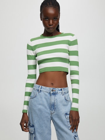 Pull&Bear Trui in Groen: voorkant