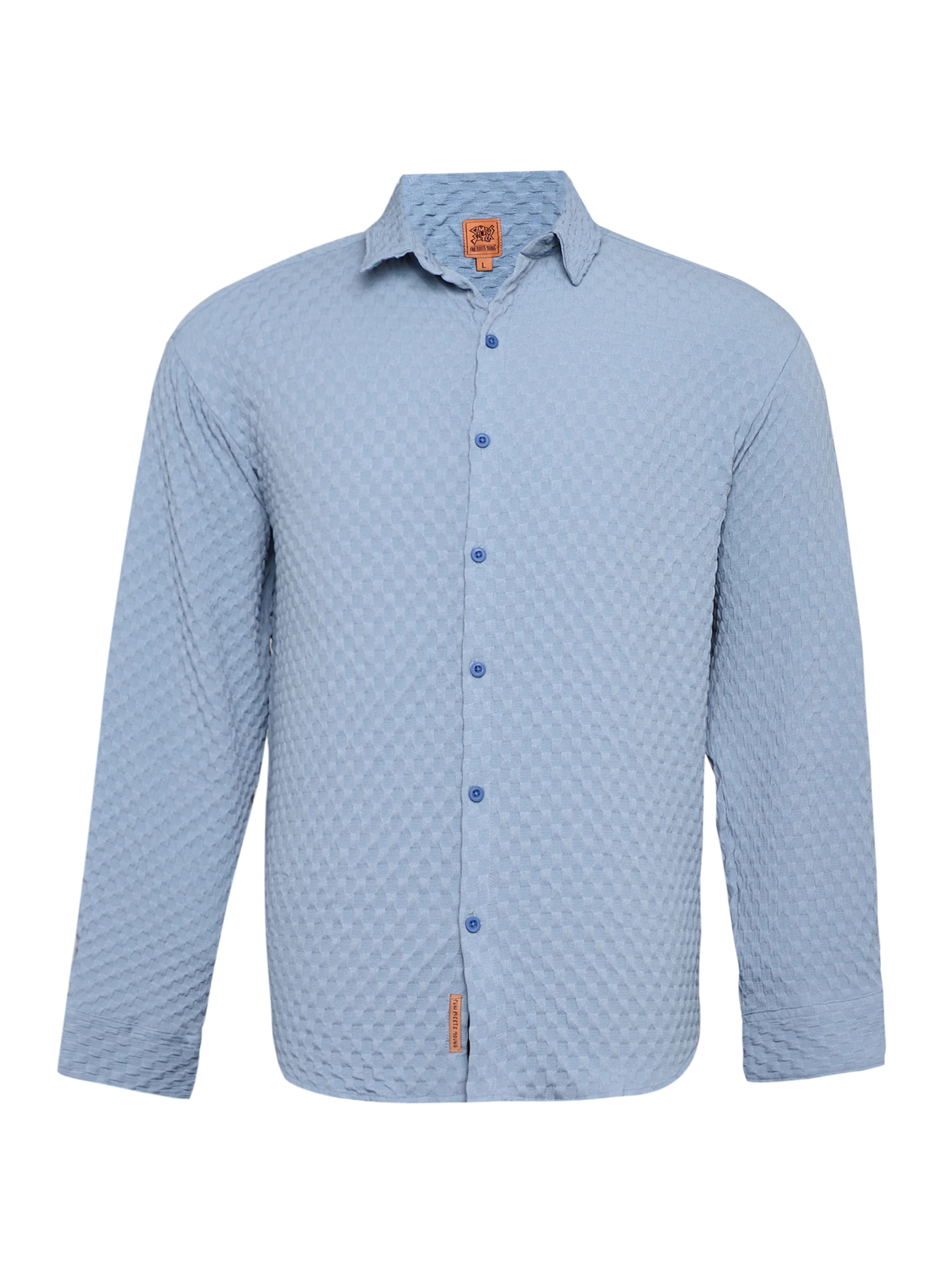 Campus Sutra Pohodlné nošení Košile 'Tess' – modrá: přední strana