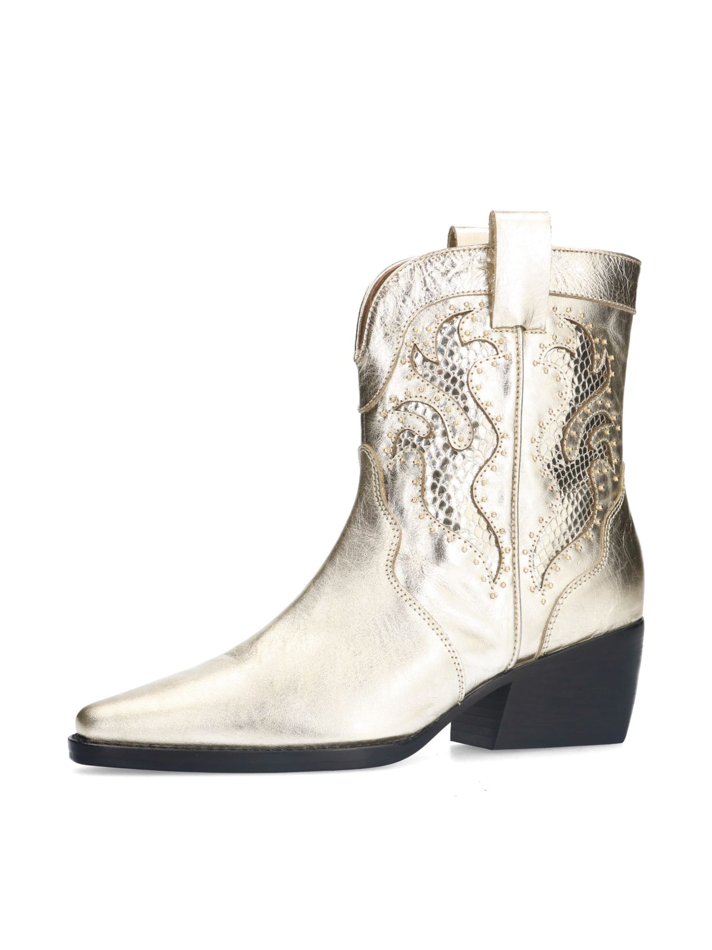 Bottes de cowboy SACHA en or : devant