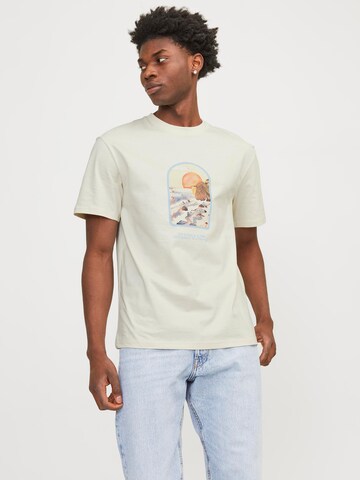 JACK & JONES T-shirt 'Tampa' i beige: framsida