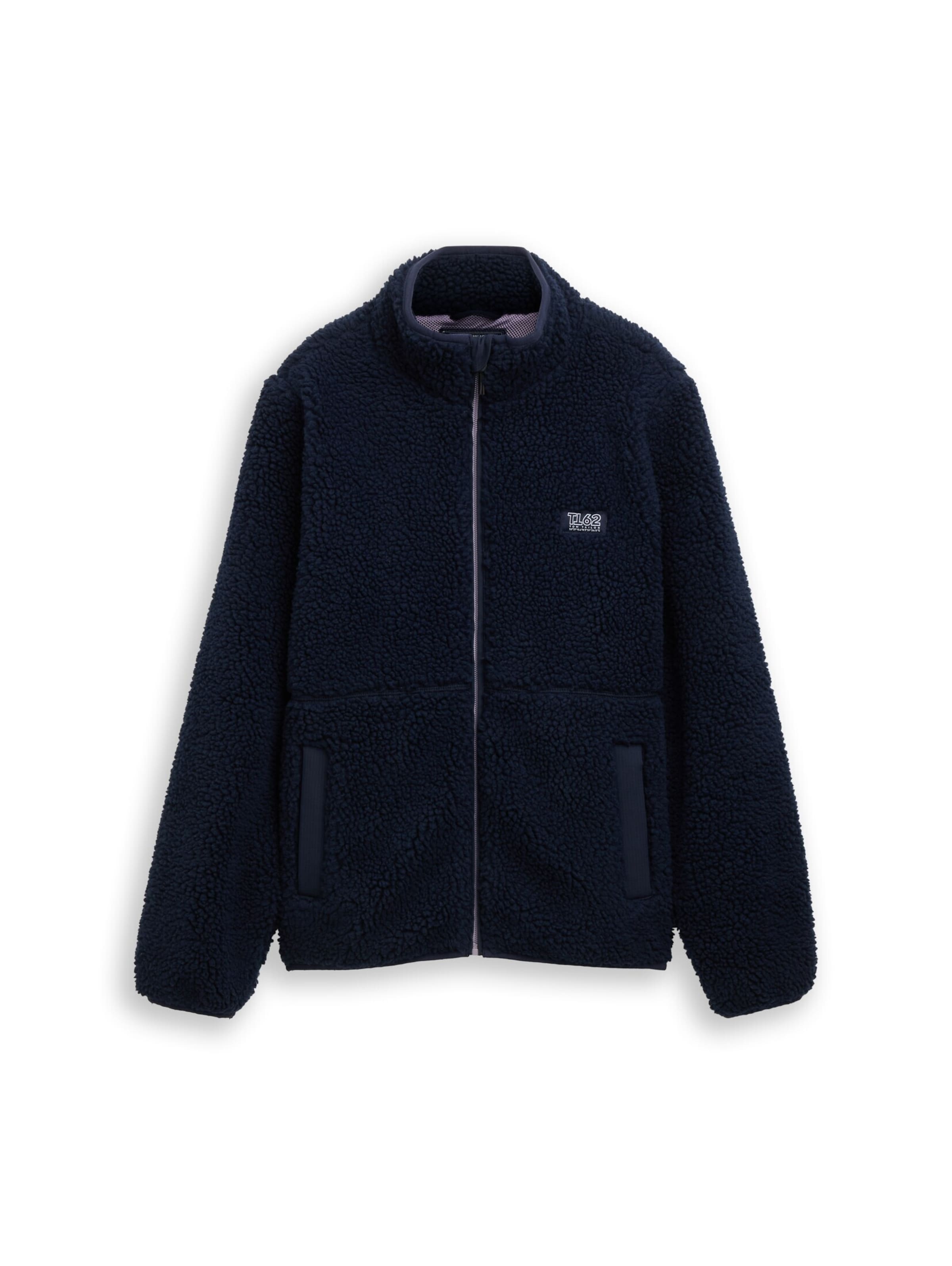 TOM TAILOR Fleece jas in Blauw: voorkant