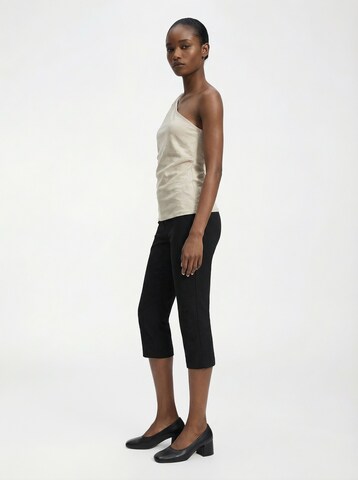 The Base Theory Топ 'TWISTED LINEN TOP' в бежово