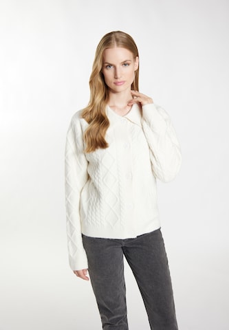 DreiMaster Vintage Knit cardigan 'Incus' in White: front