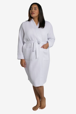 Ulla Popken Long Bathrobe in White