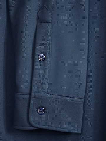 Mr Main Man Shirt 'Long Sleeve Piqué Polo Shirt' in Blauw