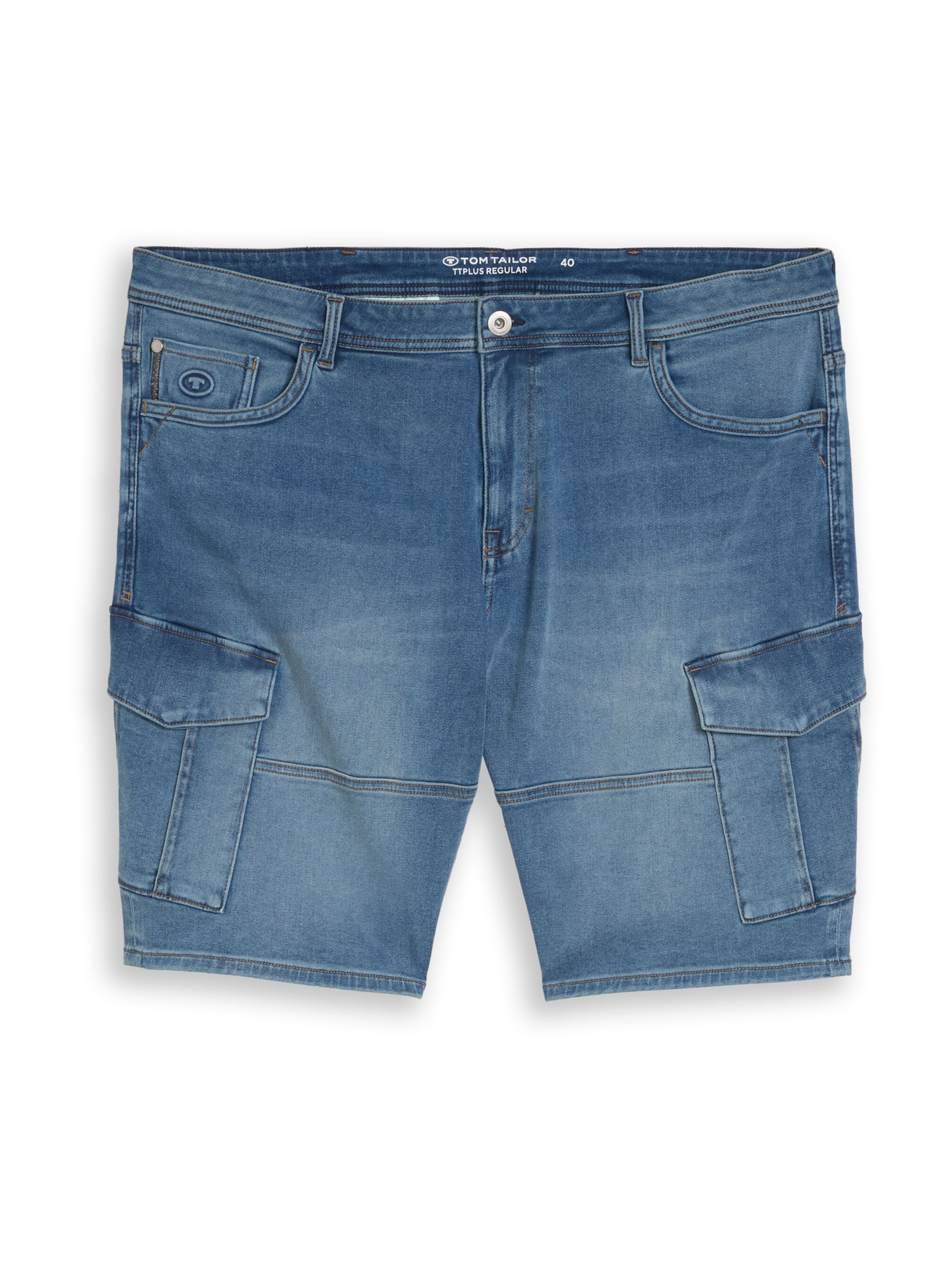 Regular Jeans cargo TOM TAILOR Men + en bleu : devant