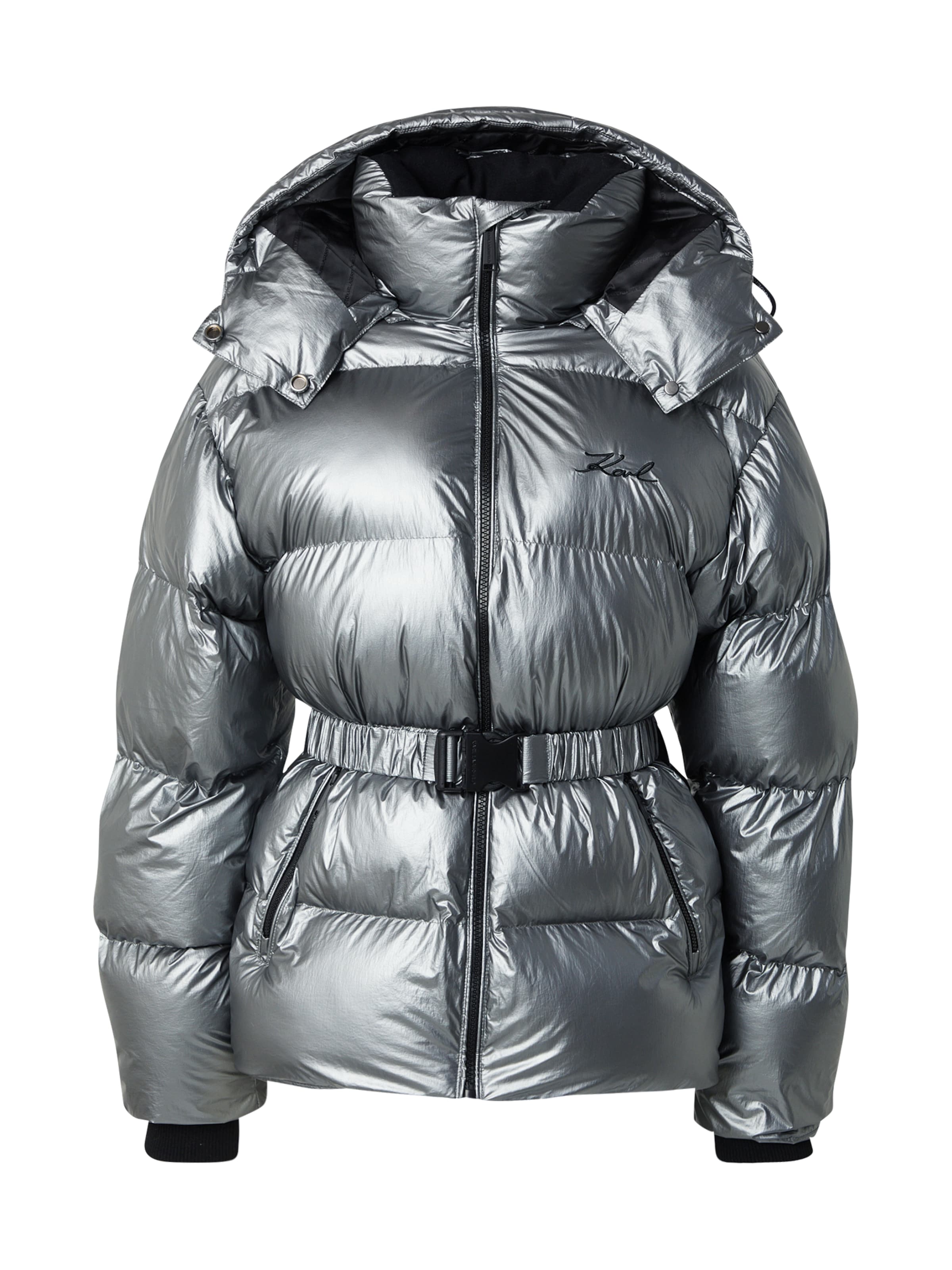 Žieminė striukė iš Karl Lagerfeld, spalva – sidabrinė, Prekių apžvalga