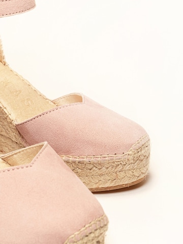 Alhamas - Sandalias con hebilla 'Alpargata Cuña 10 cm' en rosa