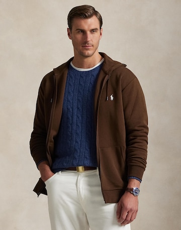 Polo Ralph Lauren Big & Tall Кофта на молнии в Коричневый: спереди