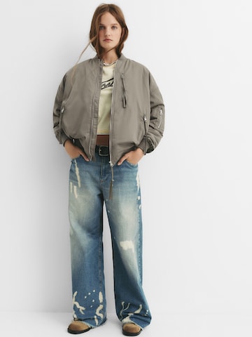 Pull&Bear Prehodna jakna | zelena barva: sprednja stran