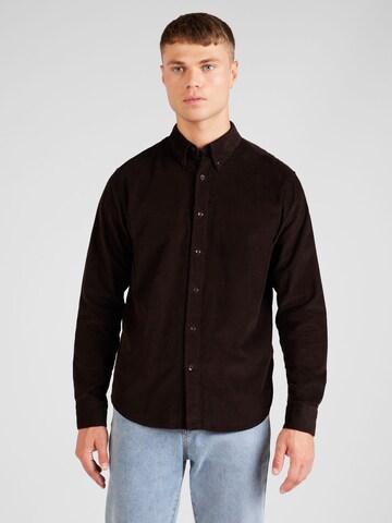 Banana Republic - Ajuste regular Camisa 'PINWALE' en marrón: frente