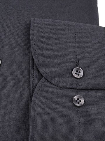 Profuomo Slim fit Button Up Shirt 'Japanese Knitted' in Grey