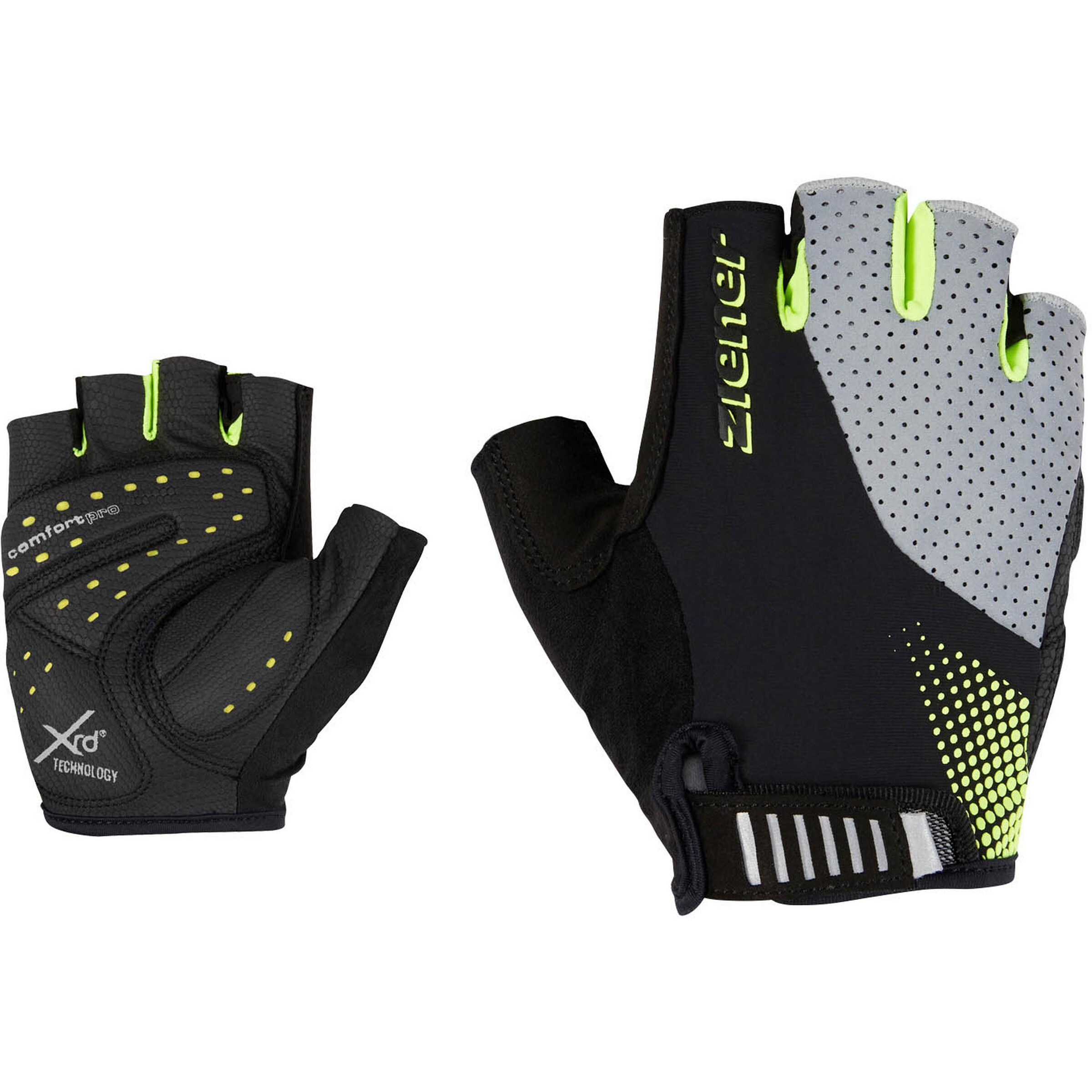 ZIENER Athletic Gloves 'Cudjo' in Light grey / Light green / Black, Item view
