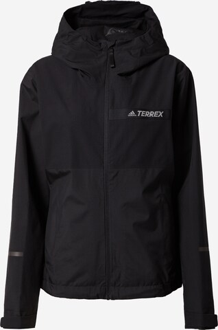 ADIDAS TERREX Μπουφάν πεζοπορίας 'Multi Rain.Rdy 2-Layer Rain' σε μαύρο: μπροστά