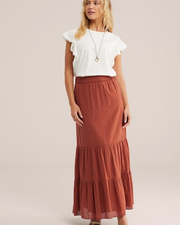 WE Fashion Spódnica w kolorze brązowy: przód